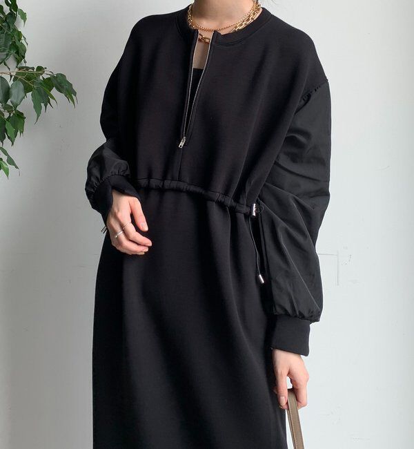  「袖異素材切替ダンボールワンピース」|ワンピース|