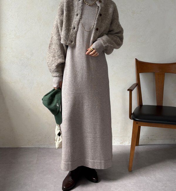  「【WEB限定】ニットカーデ＋ニットワンピースセット」|ワンピース|