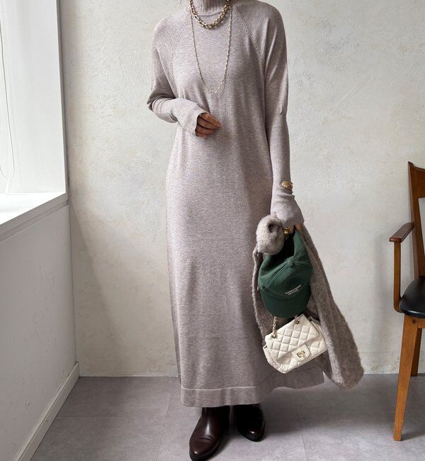  「【WEB限定】ニットカーデ＋ニットワンピースセット」|ワンピース|