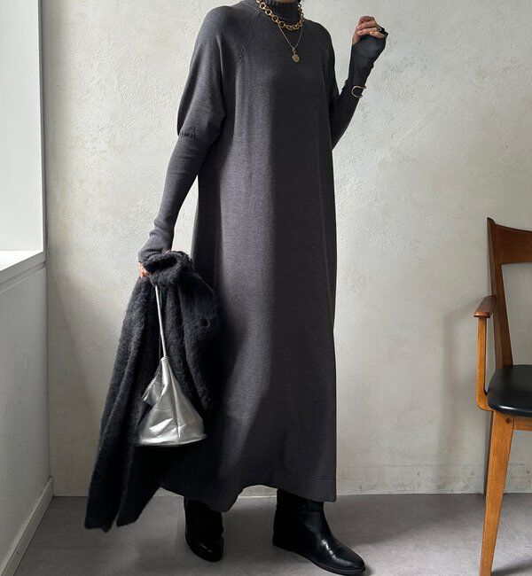  「【WEB限定】ニットカーデ＋ニットワンピースセット」|ワンピース|