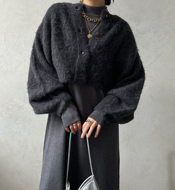  「【WEB限定】ニットカーデ＋ニットワンピースセット」|ワンピース|