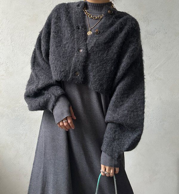  「【WEB限定】ニットカーデ＋ニットワンピースセット」|ワンピース|