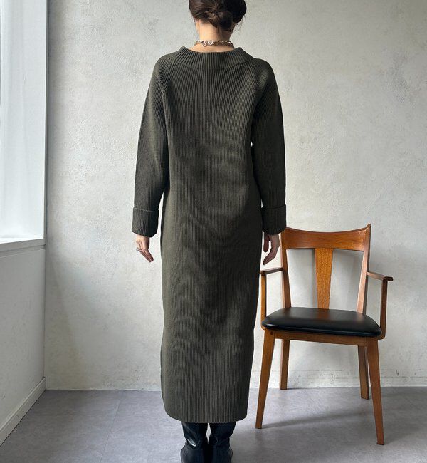  「【WEB限定】ジップニットワンピース」|ワンピース|