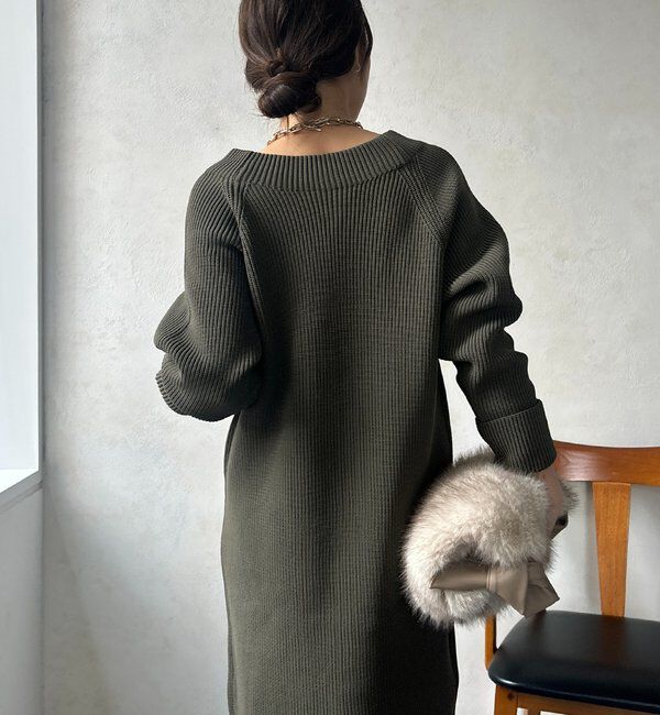  「【WEB限定】ジップニットワンピース」|ワンピース|