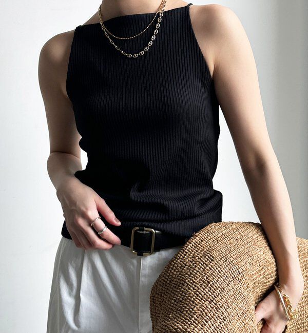  「【WEB限定】カップ付キャミ」|Tシャツ・カットソー|ブラック