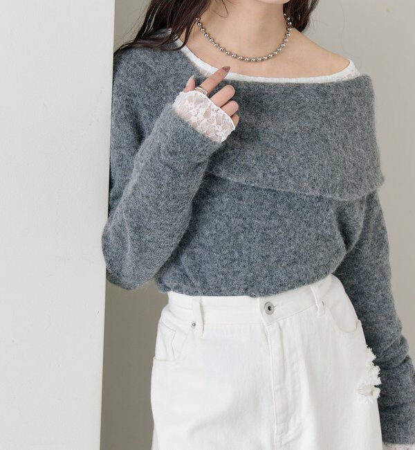  「ワンショルデザインニット」|ニット・セーター|