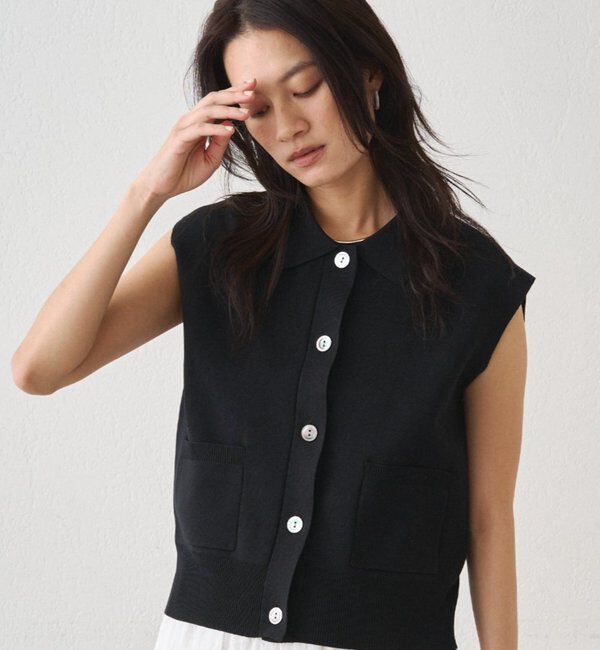  「総針衿ニット」|ニット・セーター|ブラック