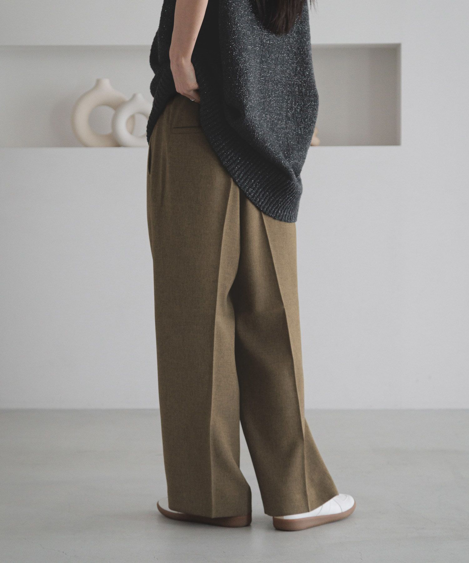 LOWRYS FARM「ホップサックワイドパンツ」|チノ|