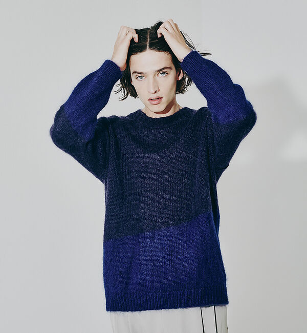 ABAHOUSE「【配色】シャギー モヘア  ニット / プルオーバー」|ニット・セーター|