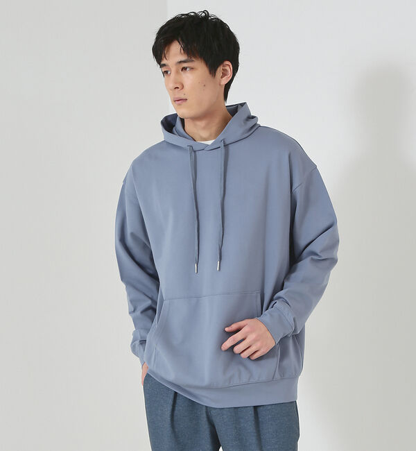 ABAHOUSE「【インバーテッドプリーツ】ダンボール プルオーバー パーカー」|パーカー|ライトブルー