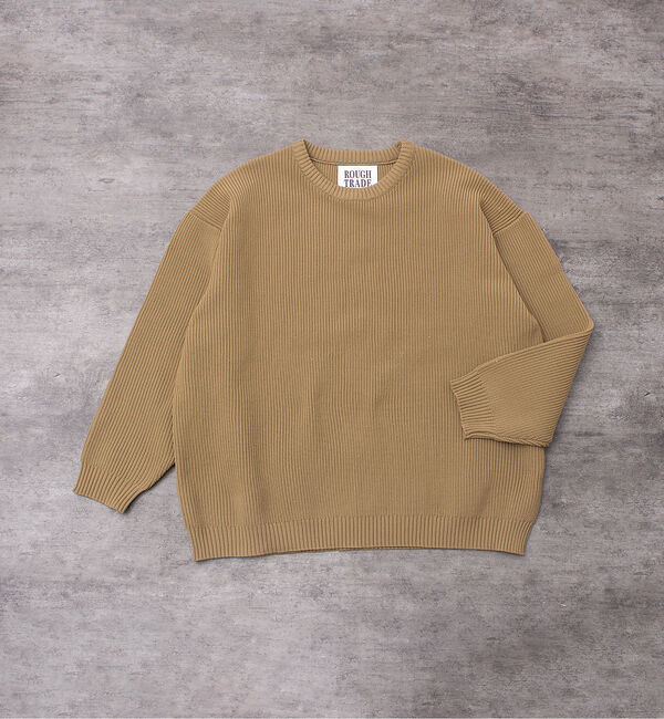 ABAHOUSE「ルーズ シルエット ポリ ハイゲージ クルーネック ニット」|ニット・セーター|