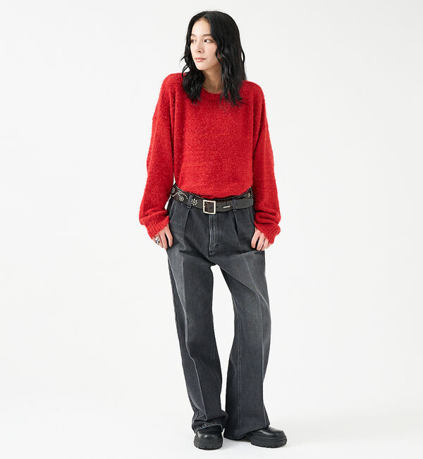 ABAHOUSE「【Revo.レボ】 モヘアライク オーバーニット/ルーズフィット /ユニセックス」|ニット・セーター|