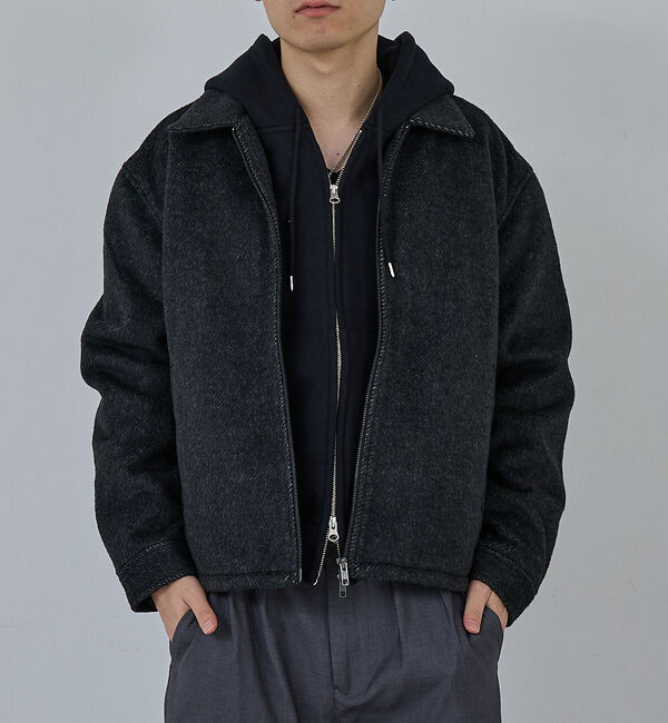 ABAHOUSE「【AH ABAHOUSE】クロップド ダブルジップアップ シャギーブルゾン」|ブルゾン・スタジャン|