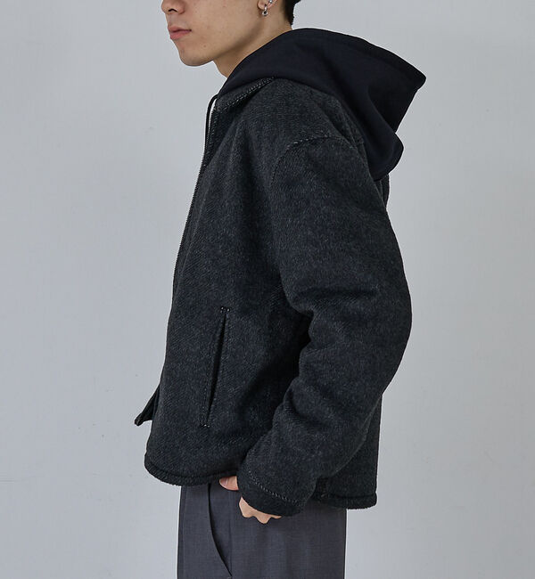 ABAHOUSE「【AH ABAHOUSE】クロップド ダブルジップアップ シャギーブルゾン」|ブルゾン・スタジャン|