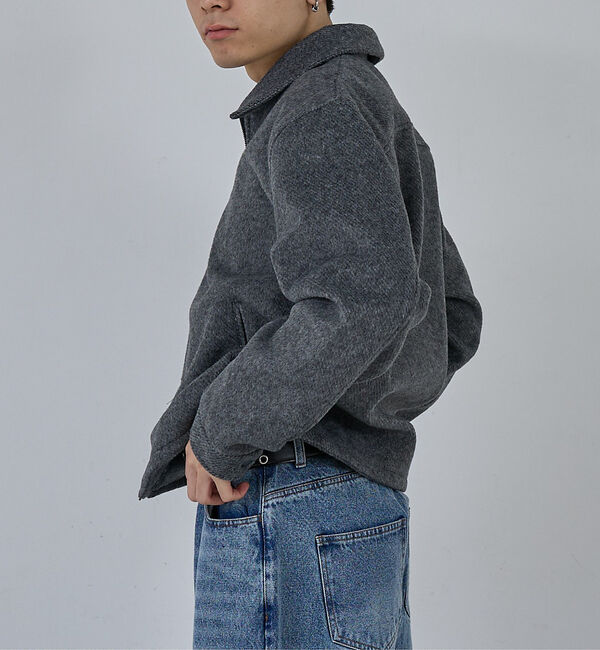 ABAHOUSE「【AH ABAHOUSE】クロップド ダブルジップアップ シャギーブルゾン」|ブルゾン・スタジャン|