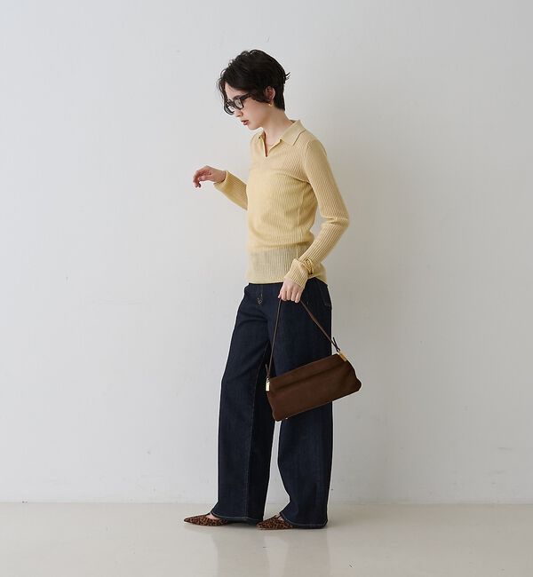 Rouge vif「防縮Wシアーポロリブニット」|ニット・セーター|