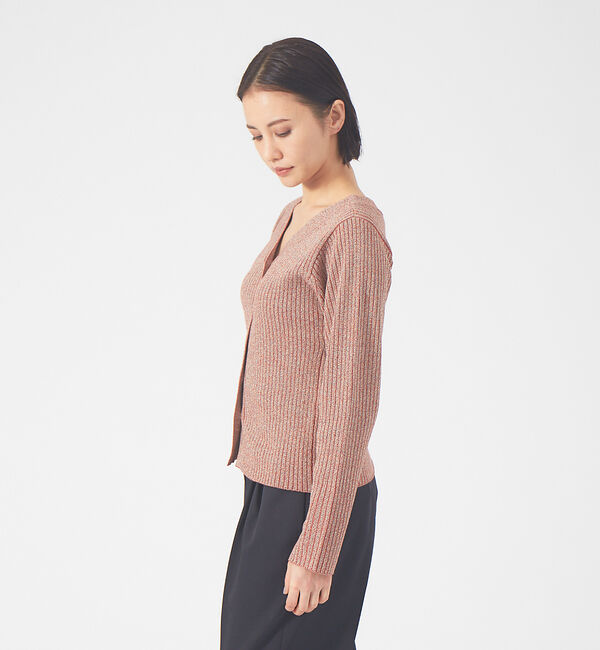 qualite「カラーメランジ2WAYリブニット」|ニット・セーター|