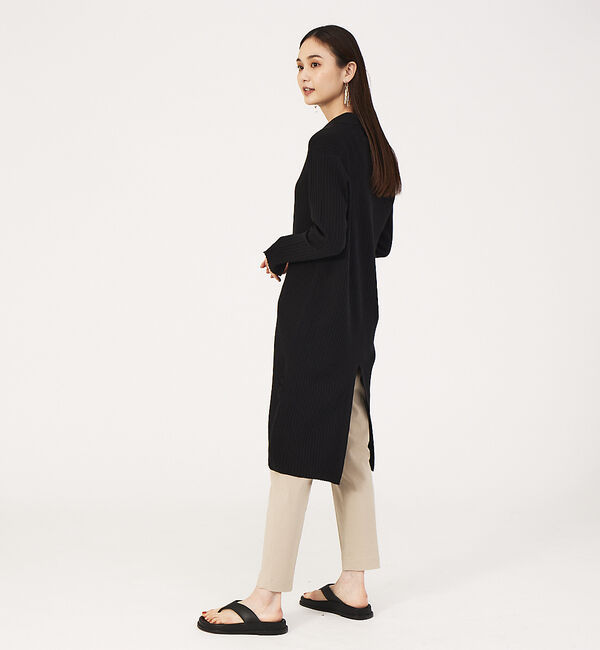 qualite「《アンサンブル対応》シャツ衿リブカーディガン」|カーディガン|