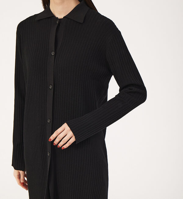 qualite「《アンサンブル対応》シャツ衿リブカーディガン」|カーディガン|