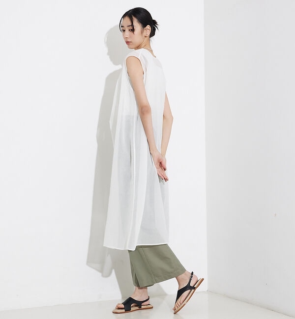 qualite「ソフトオーガンジーロングブラウス」|シャツ・ブラウス|