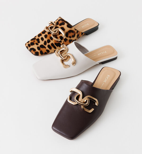 AU BANNISTER「【WEB限定】メタルモチーフワイドスクエアミュール」|その他|