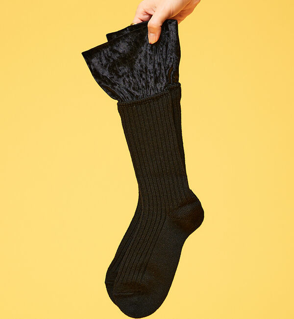 AU BANNISTER「●FAKUI  ベロアフリルソックス」|その他|ブラック