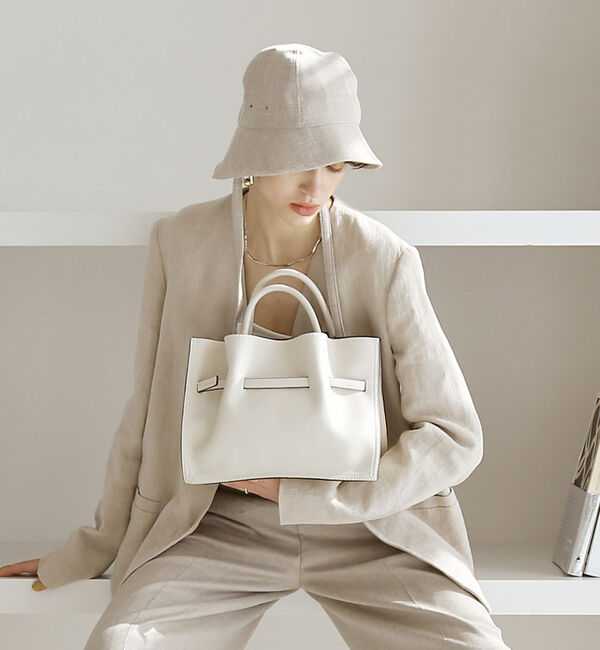 LOWELL things「【TVドラマ使用商品】Swell/2WAYギャザーオープントートBAG mini」|ショルダー・メッセンジャー|アイボリー