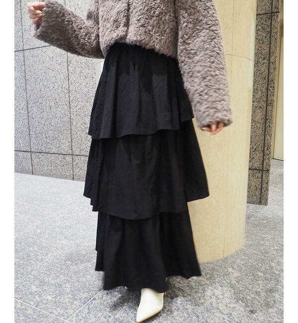SELFIST「アシメティアードスカート」|スカート|ブラック