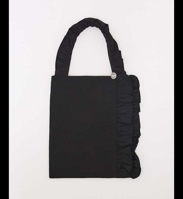 abahouse mavie「【エニデイカセット】フリルトートバック」|エコバッグ|ブラック