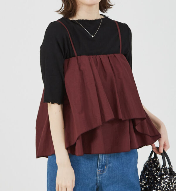 abahouse mavie「シャイニータフタビスチェ」|キャミソール|ブラウン