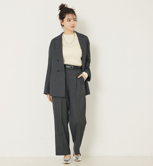 abahouse mavie「【セットアップ対応】グレンチェックセミワイドパンツ」|その他|