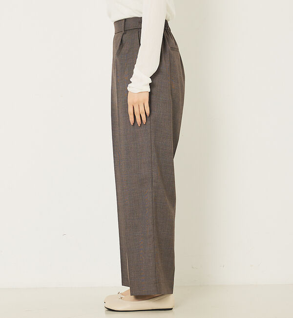 abahouse mavie「【セットアップ対応】グレンチェックセミワイドパンツ」|その他|