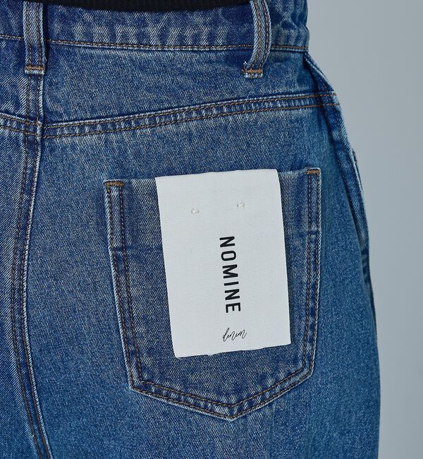 NOMINE「サイドライン タック ワイド ハイウエスト デニムパンツ【予約】」|デニム|