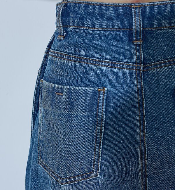 NOMINE「サイドライン タック ワイド ハイウエスト デニムパンツ【予約】」|デニム|