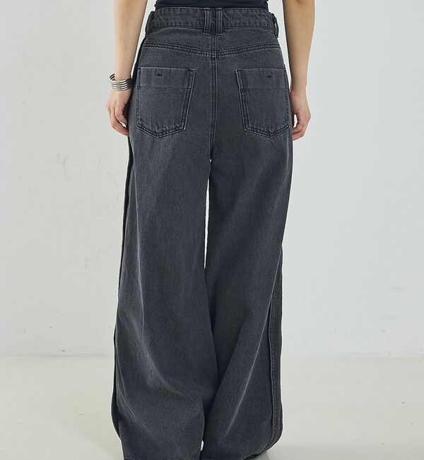 NOMINE「サイドライン ワイド デニムパンツ」|デニム|