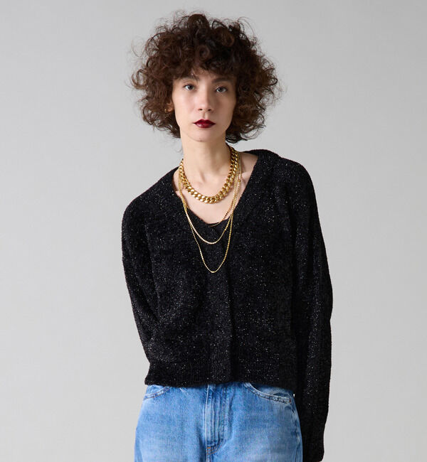 Liesse「2WAYラメニット」|カーディガン|