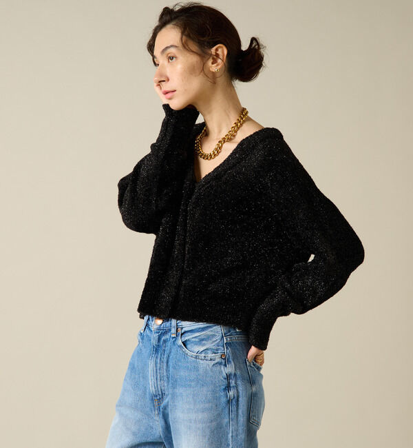 Liesse「2WAYラメニット」|カーディガン|