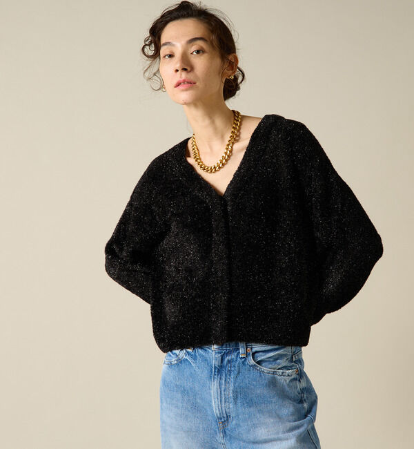 Liesse「2WAYラメニット」|カーディガン|