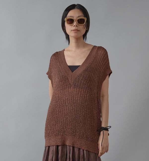 Liesse「ローゲージサマーニットベスト」|ニット・セーター|ブラウン