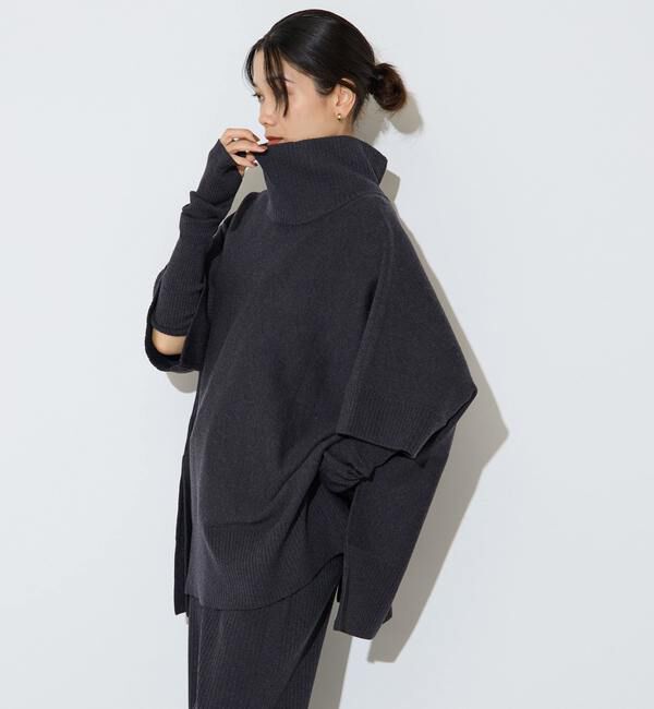 Liesse「【大草直子さんコラボ】2WAYケープジップニット」|カーディガン|