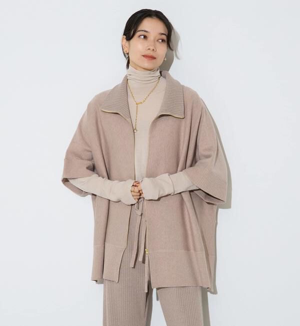 Liesse「【大草直子さんコラボ】2WAYケープジップニット」|カーディガン|