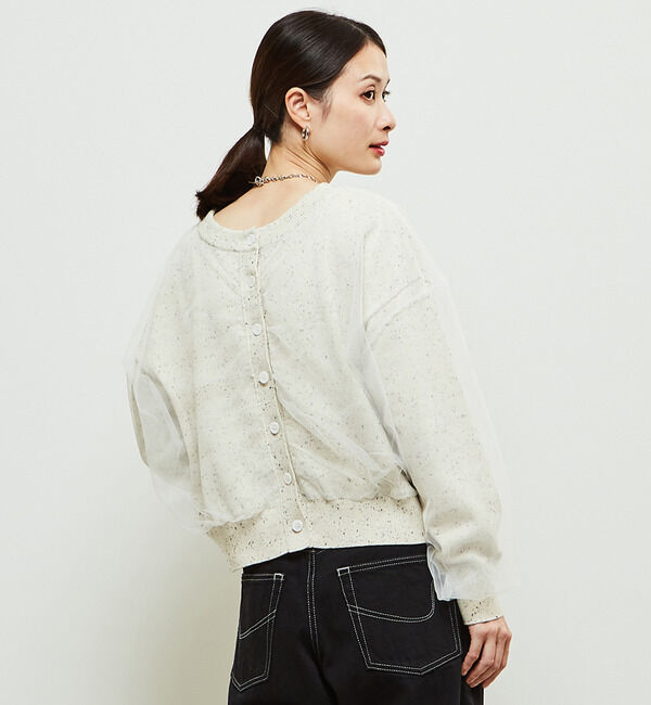 Soffitto「チュールドッキング3WAYカーディガン」|カーディガン|
