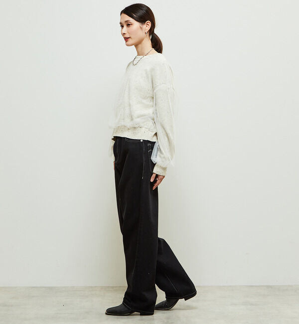 Soffitto「チュールドッキング3WAYカーディガン」|カーディガン|