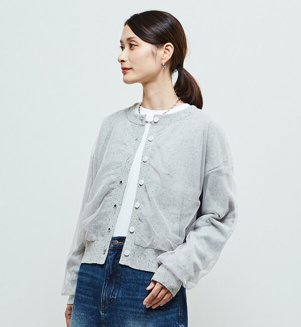 Soffitto「チュールドッキング3WAYカーディガン」|カーディガン|