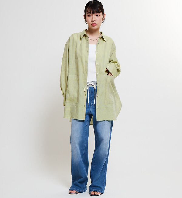 Soffitto「リネンフロントポケットビックシャツ」|シャツ・ブラウス|