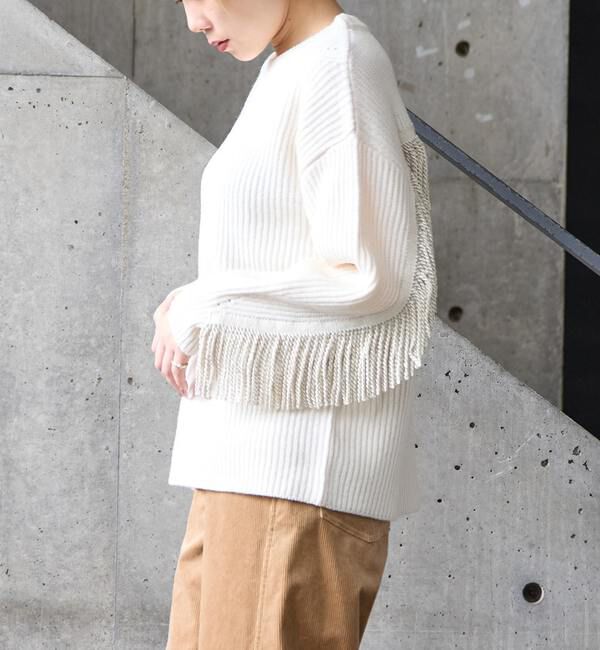 SOFFITTO「フリンジ付きニット」|ニット・セーター|