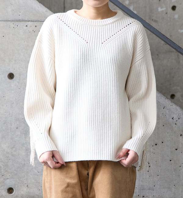 SOFFITTO「フリンジ付きニット」|ニット・セーター|