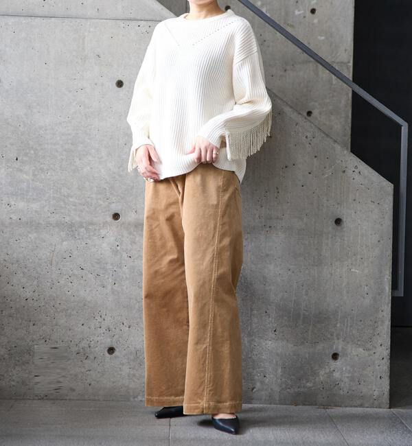 SOFFITTO「フリンジ付きニット」|ニット・セーター|