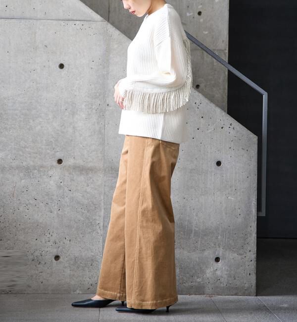 SOFFITTO「フリンジ付きニット」|ニット・セーター|