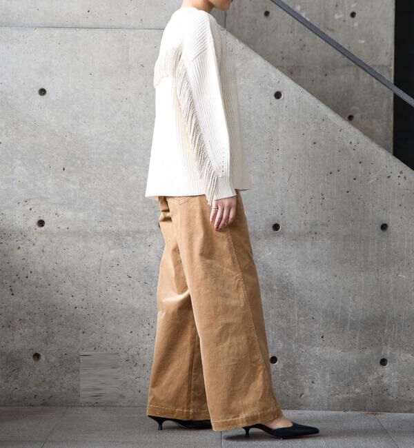 SOFFITTO「フリンジ付きニット」|ニット・セーター|